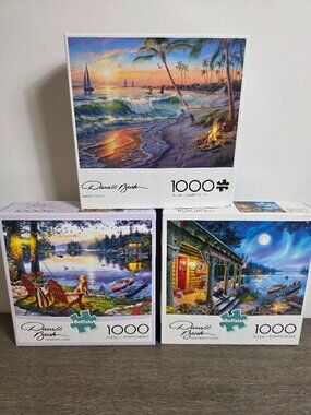 Set of Three (3) Darnell Bush 1000 Piece Jigsaw Puzzles by Buffalo Games